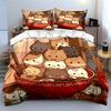 Cartoon Cat Decor Set Gift Soft Comfortable Duvet Cover Bedding Set Included 1*Duvet Cover & 2*Pillowcases, Gift