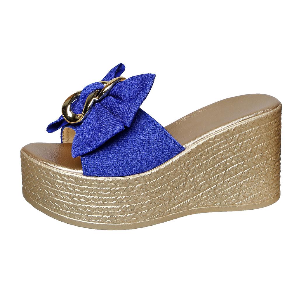 Mode Dames Slee Slippers Casual Luxe Schoenen Nieuwe Zomer Mode Sandalen Hoge Hakken Appliques Bloemen Platform Platform Slides Dames