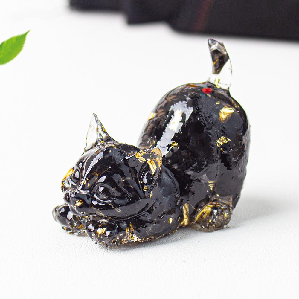 Crystal Resin Cat Figurine With Bright Colors For Home Office Decor And Gift Ideas