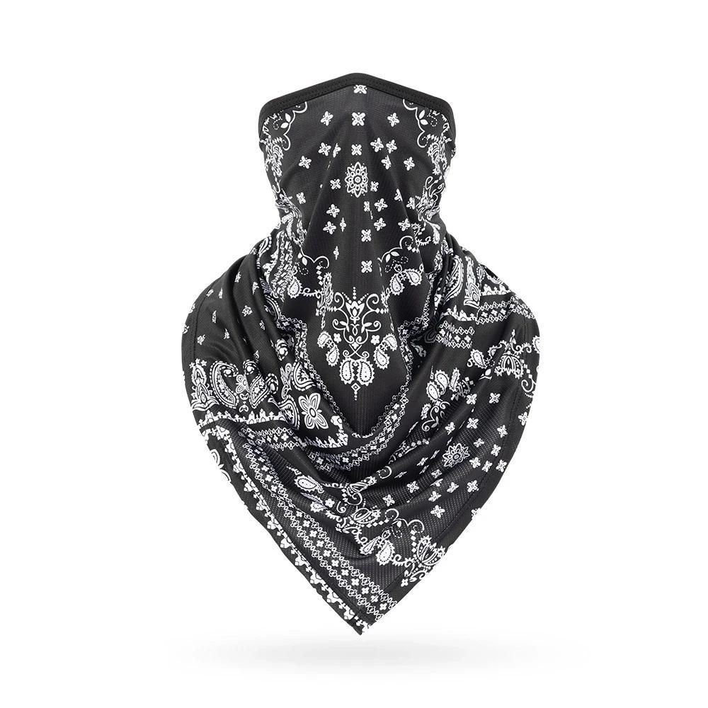 Multifunctioneel Bandana Mask Zwart Wit Hip Hop Bandana Wikkel Paisley Nieuw IJszijde Buis Nekwarmer Wandelen Driehoekige Sjaal One Size gray