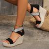 Summer Thick-soled Flip-flops with A Single Strap and High Heels