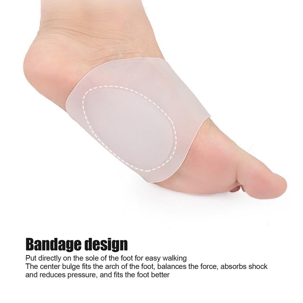 2 Pairs Arch Support Silicone Insole Elastic Shoe Pad Washable Arch Support Sleeves