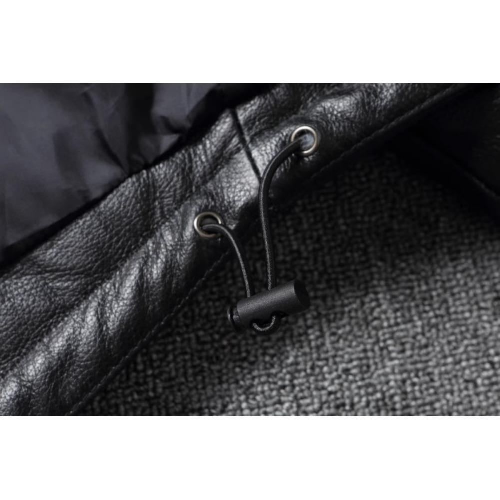 Chinese Size Thick Men Leather Jacket Hood Warm Down Coat Winter Long Down Jackets Genuine Cow Leather Coats Mens Clothing