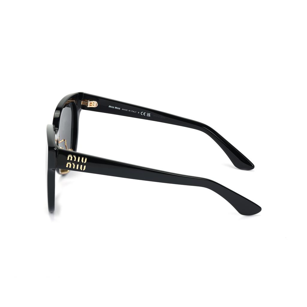 MIU MIU Logo Round Sunglasses Women Sunglasses Black OMU01ZS
