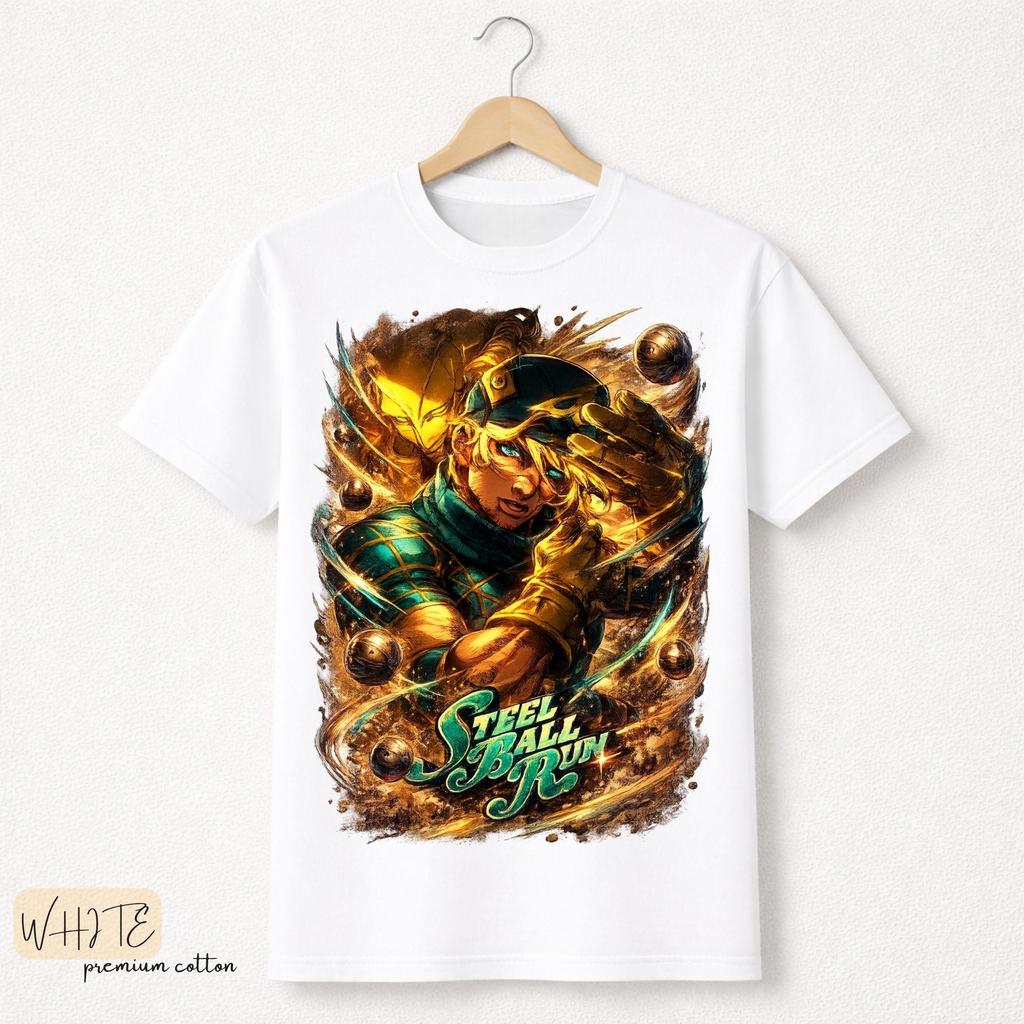 Anime Jojo Bizarre Adventure Steel Ball Run Johnny Joestar T-Shirts Herren Damen Baumwolle Kurze Ärmel Oversized Y2K Oberteil