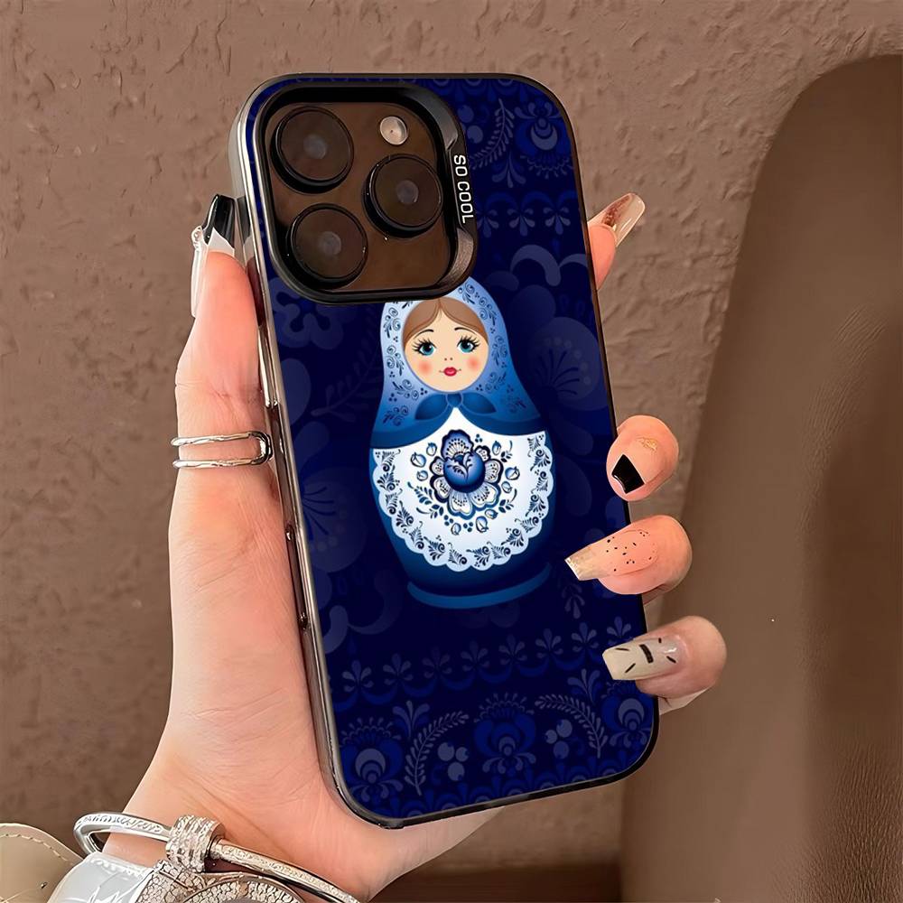 Russian Dolls Matryoshka Cute Phone Case For IPhone 17 16 15 14 13 Pro Max Plus Matte Color Back Cover