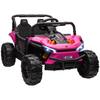 12V Battery Powered Ride on Truck w/ Remote, Four Suspension Wheels, Horn, Lights, Music, USB, for Ages 3-5 Years, Pink