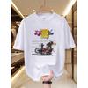 European Size Men'S Graphic T-Shirt - Bold Cartoon Motorcycle Design, Adventure Style, Soft And Breathable, Eye-Catching Print, Crew Neck