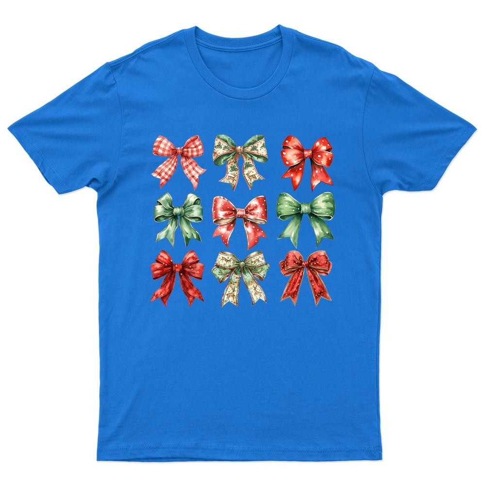 Christmas Bows Festive Holiday TShirt Unisex Gift Retro Seasonal Funny Xmas