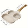 1pc Non-Stick Aluminum Frying Pan 7.5''x7.5'', 3-Section Egg Frying Pan, Pancake Pan, Kitchen Utensil, Kitchen Gadget, Kitchen Accessory with Handle