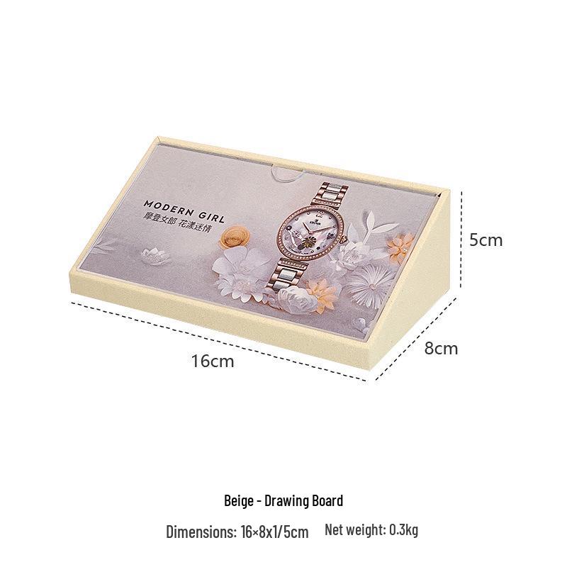 Elegant Tiered Watch Display Stand with Pillow Bag and Metal Tray for Photography