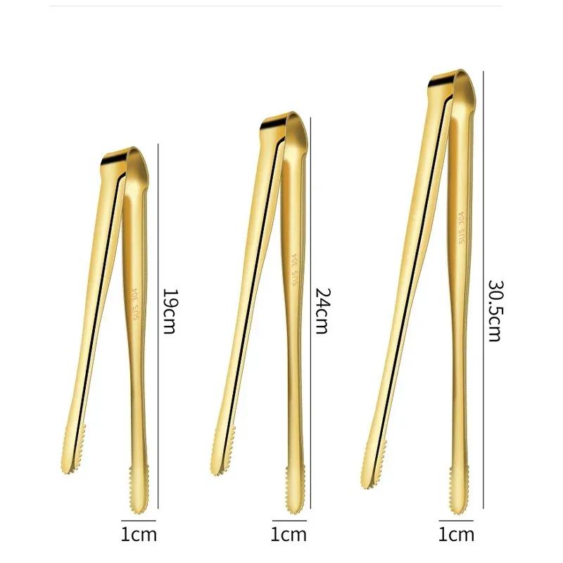 1Pc New Stainless Steel Grill Tongs Cooking Utensils for BBQ Baking Silver Kitchen Accessories Camping Supplies