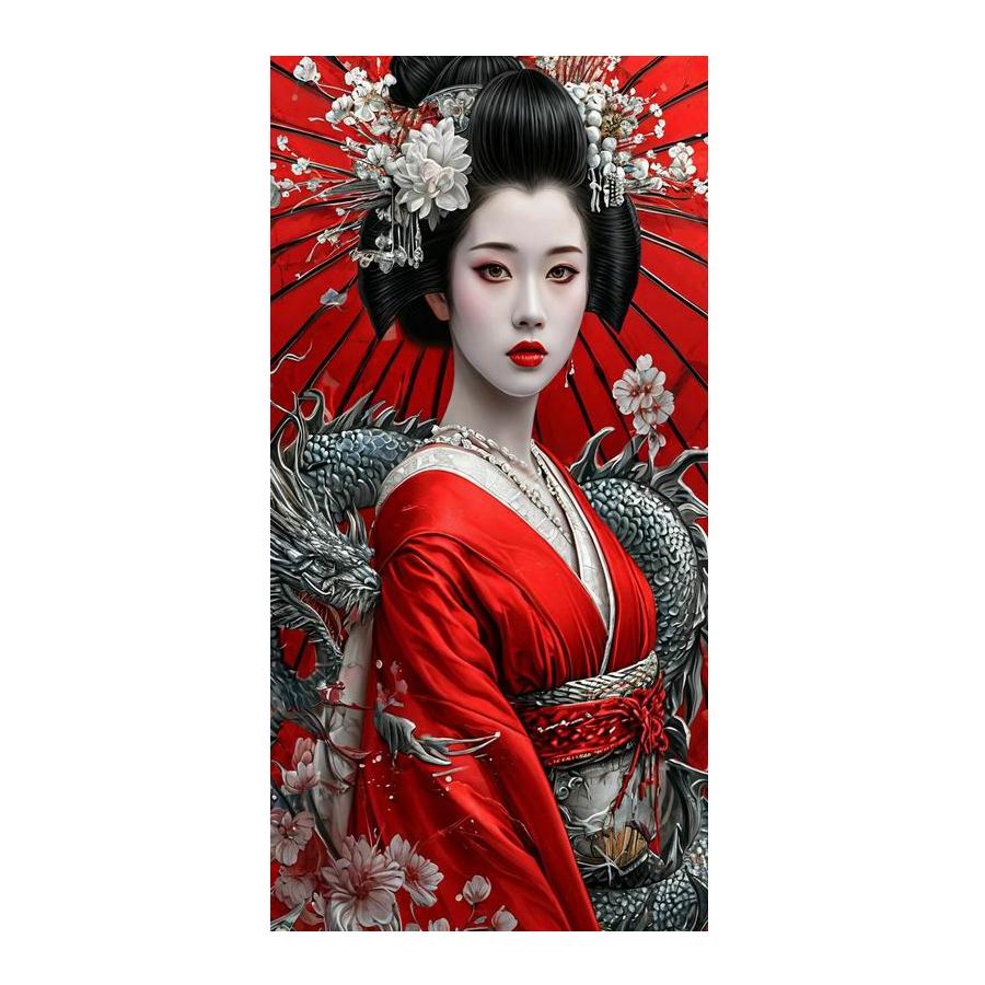 Diamond Painting New Collection Japanese Kimono Women Diy Full Rhinestone Embroidery Woman and Dragon Mosaic Cross Stitch Kits Wall Decor