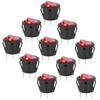 10Pcs Rocker Switch Large Round 3Pin Red Light Used for Household Appliances Switches