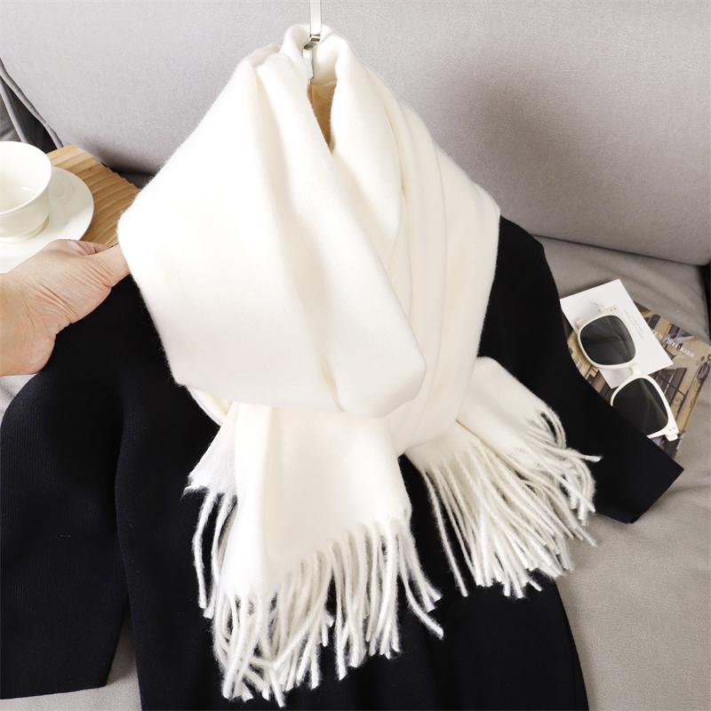 New 29 Color Winter Scarf For Women Long Warm Cashmere Scarves Solid Lady Shawl Wrap Hijab Female Pashmina Bandana Head Scarfs