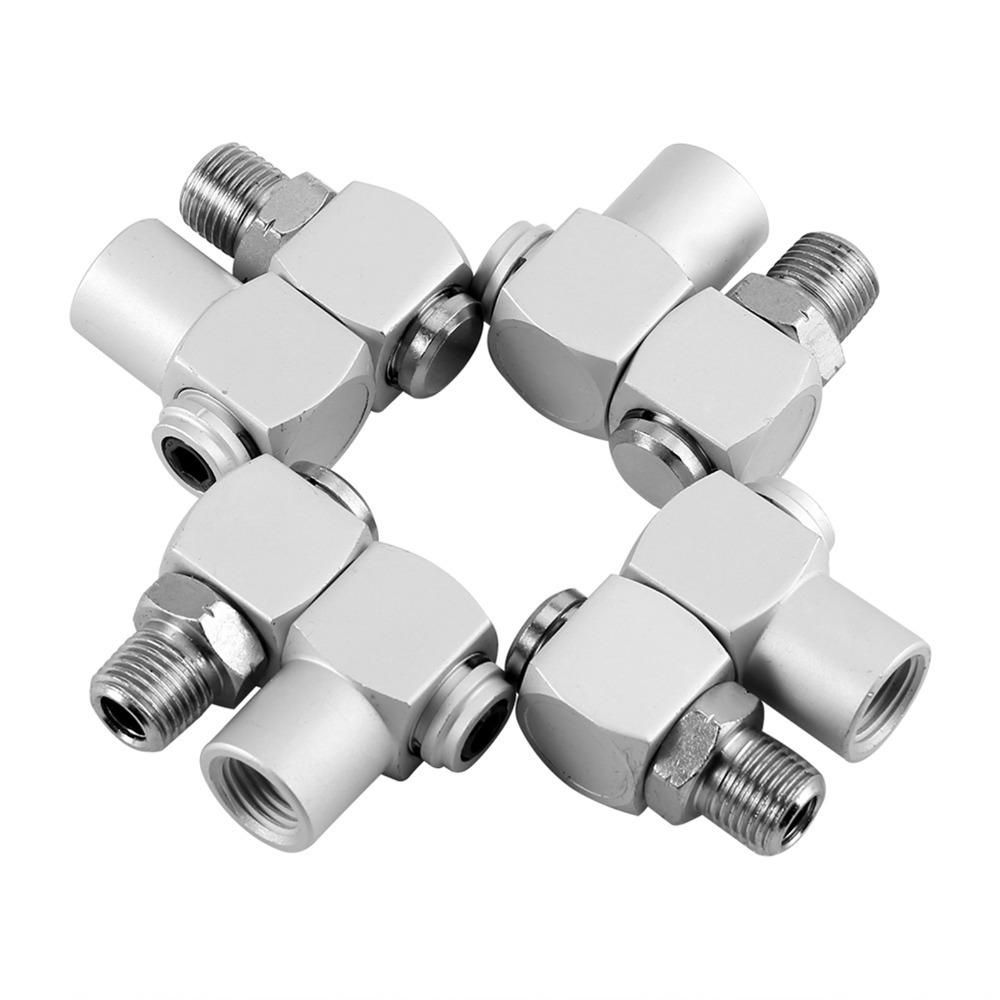 

4Pcs 360 Degree Rotation Universal Swivel Connector Pneumatic Connector Pneumatic Tool Fitting 4Pcs