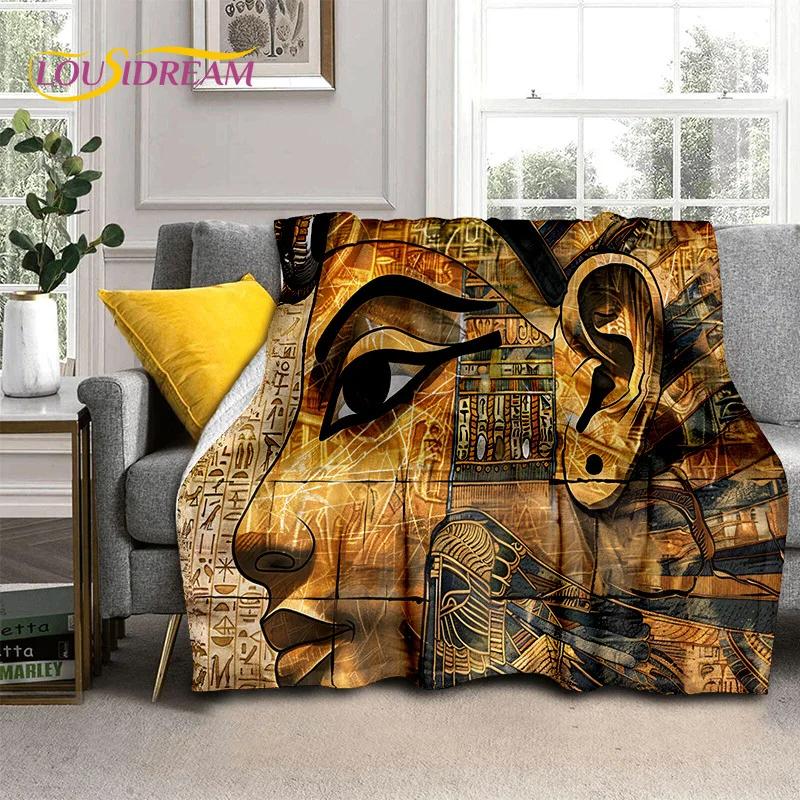 3D Ancient Egypt Hieroglyphic Mythology Wall Painting 2025 New Blanket,Soft Throw Blanket for Home Bedroom Bed Sofa Cover Child