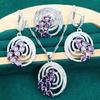 2024 New Luxury Jewelry Necklace Earrings Open Ring AAA Zircon Set