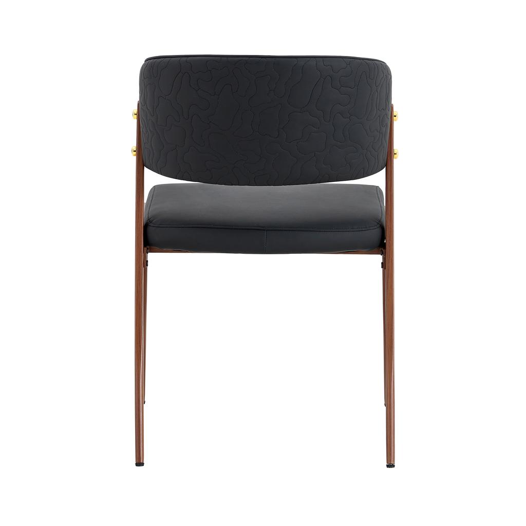 Dining Chair Set of 2 Modern Upholstered with Metal Frame, Ergonomic Backrest, Faux Leather Chair for Dining Room Living Room Kitchen - Chair Only