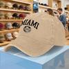 Miami Gewaschene Baseballkappe Unisex Verstellbare Entenschnabelmütze Leichte Lässige Outdoor-Sportkappe Mehrere Farben