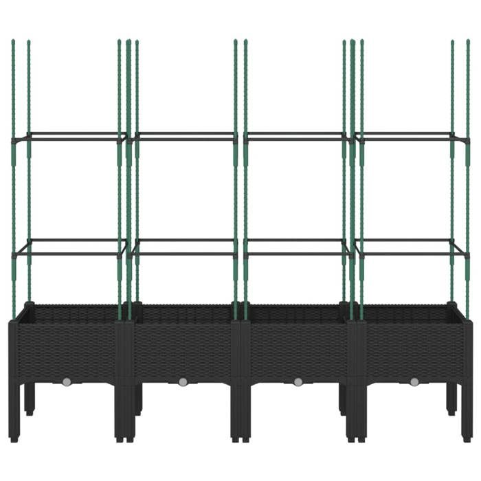 VidaXL Planter with Trellis, Raised Bed, Flower Box, Plant Pot, Flower Box Garden Patio Terrace Outdoor, 367963