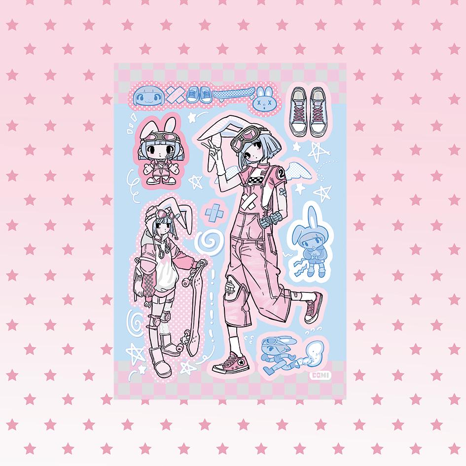 Domi Korean Style Sweet & Cool Girl Character Sticker Book – Creative Journal Stickers