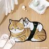 Cute cartoon cat diatom mud bathroom floor mat, water absorption, non-slip and quick-drying toilet, toilet door floor mat carpet