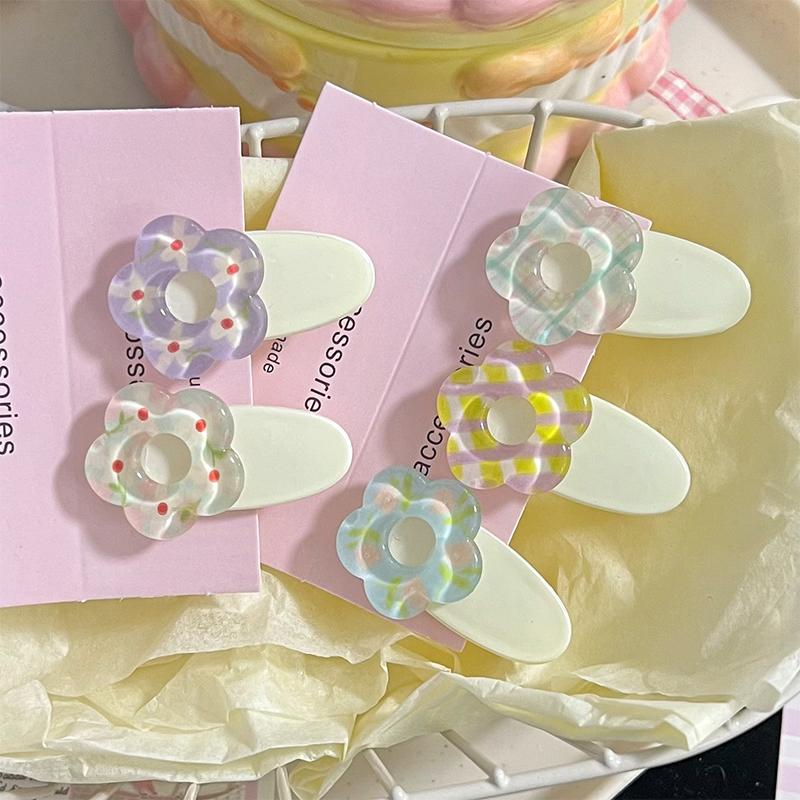 1/2 szt. Breloczek z kwiatem w kolorze galaretki, słodki, uroczy, klips do włosów z kwiatem, akcesoria do dekoracji torebki, prezent