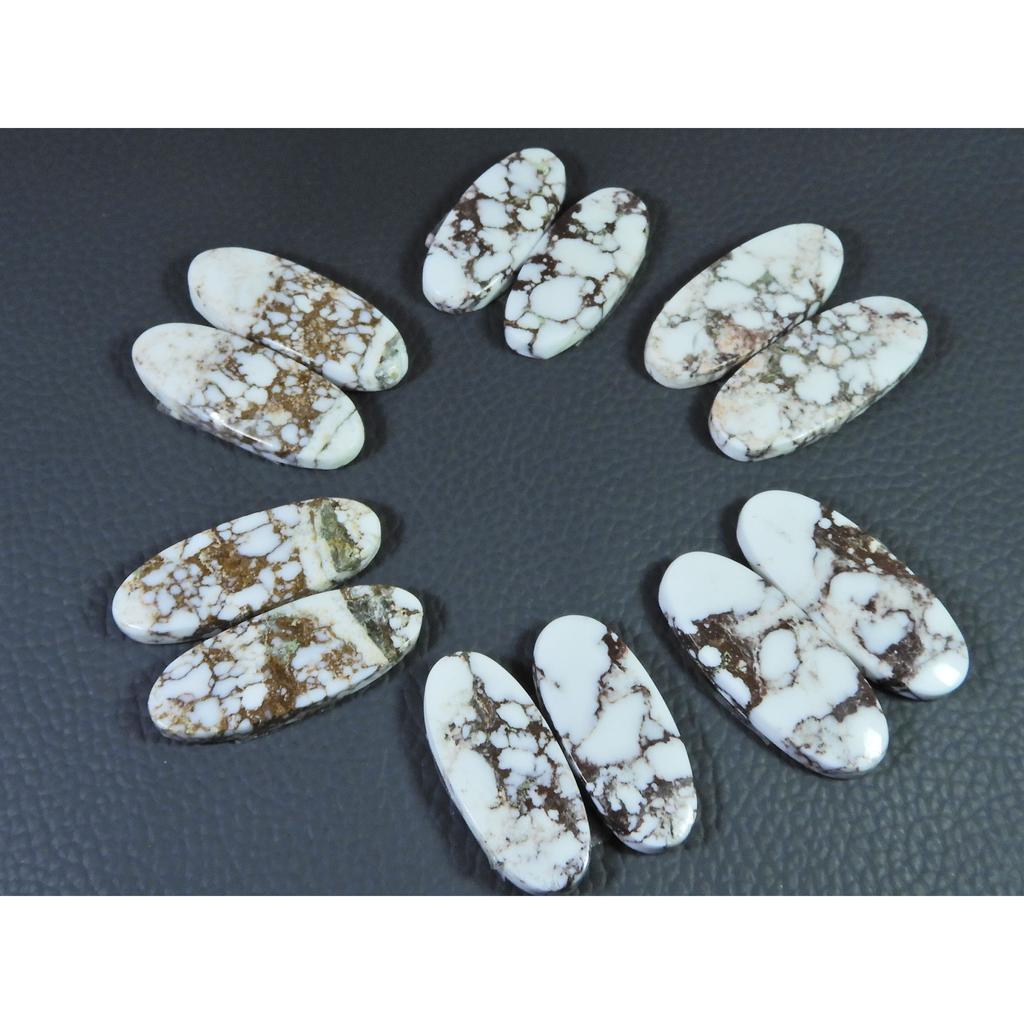 253Cts. Natural Wild horse Jasper Oval Cabochon Loose Gemstone 6Pair Lot C-1467