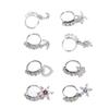 8pcs Hanging Nose Ring Flower Star Heart Pendant Dangle Nose Ring Fashion Jewelry for Women Silver Inner Diameter 8mm