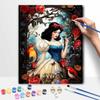 Disney Oil Painting DIY Digital Painting Snow White with Red Roses and Birds HandPainted Wall Art for Living Room Entryway.
