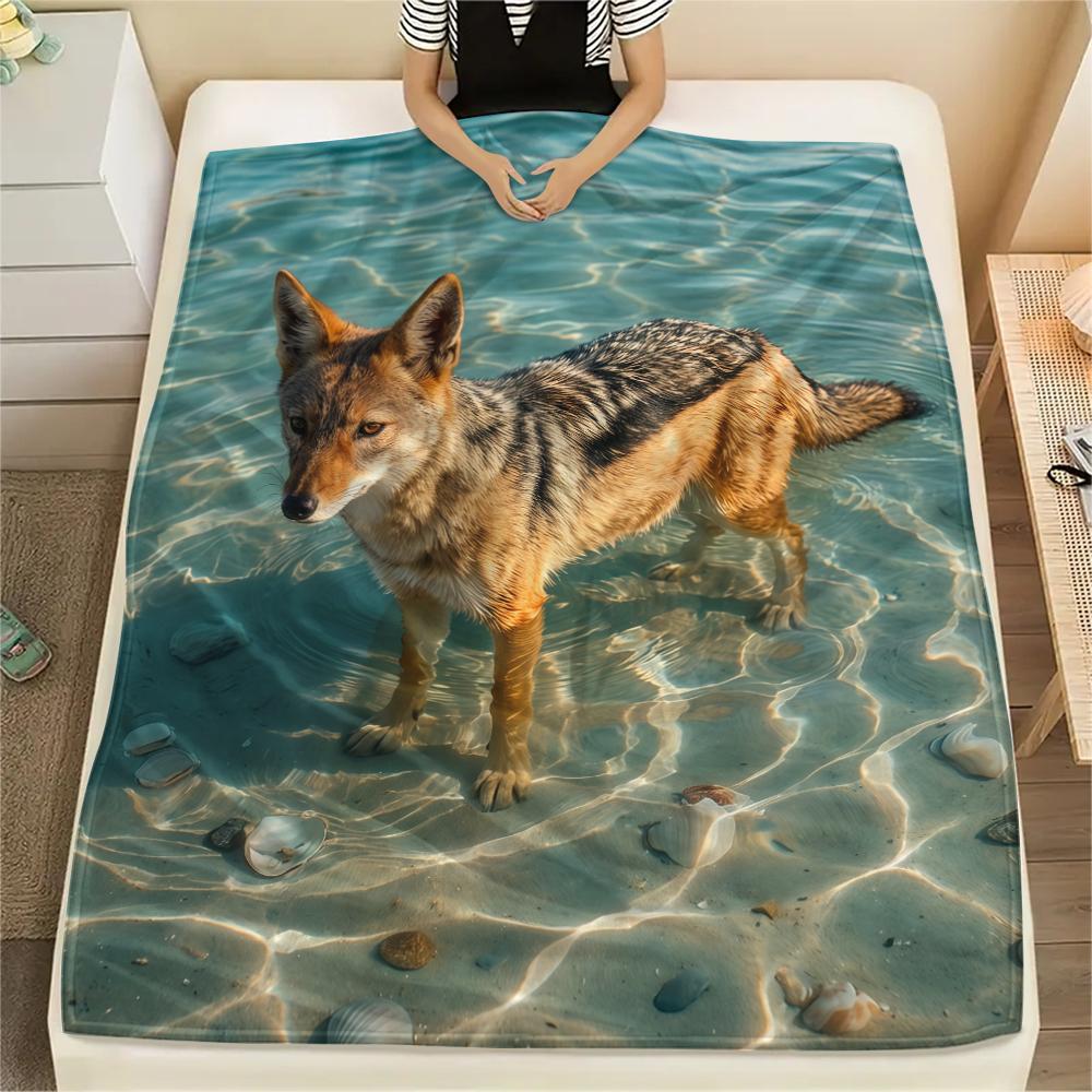 Sea water puppy kitten Print Flannel Blanket,High quality Comfortable for All Seasons,Home Decor,Warmth and Comfort,Perfect for Christmas Gifts
