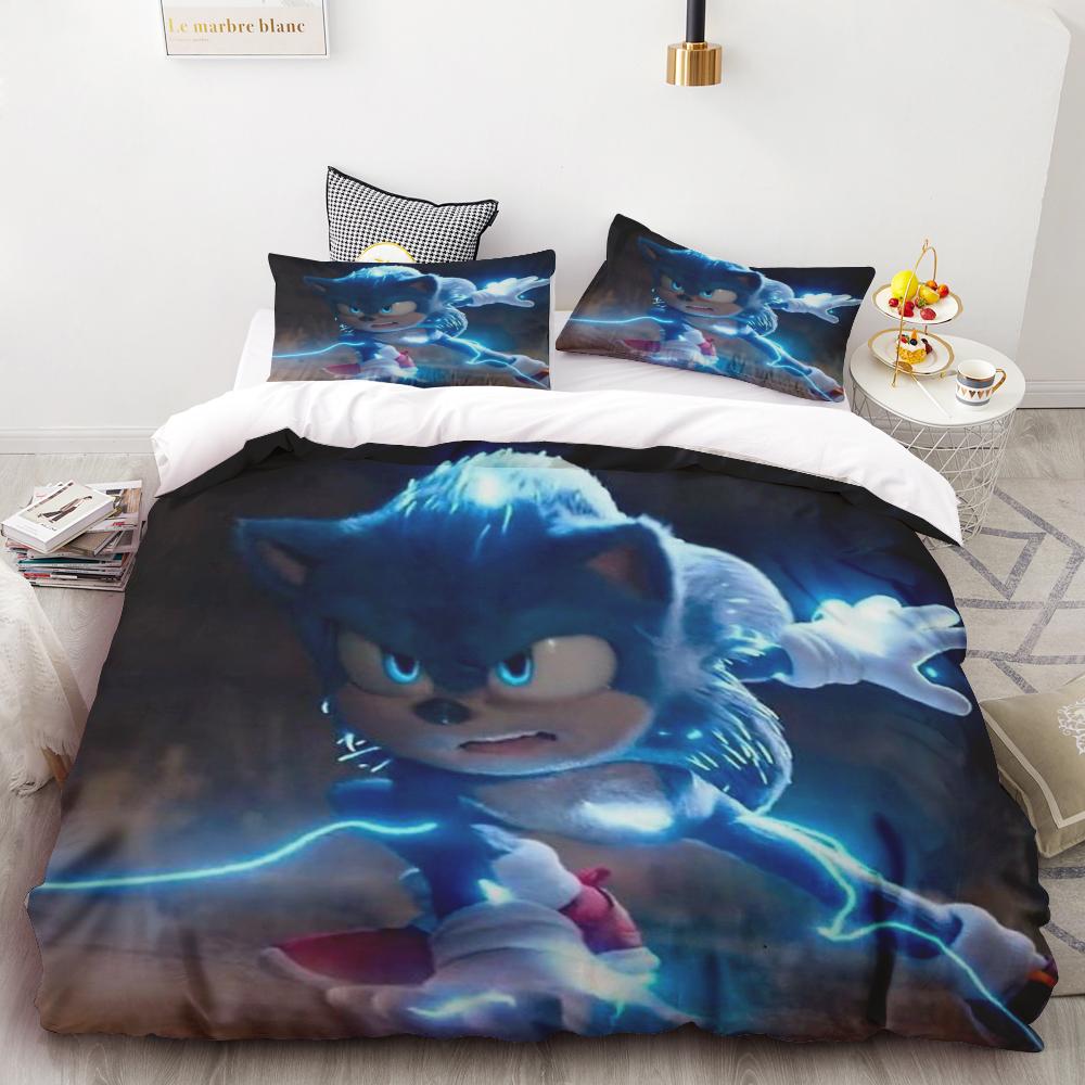

Teens Duvet Cover Sonic Hedgehog Cartoon Bedding Set Quilt Cover Set Twin Full Queen Comforter Cover Bedroom 135x200cm