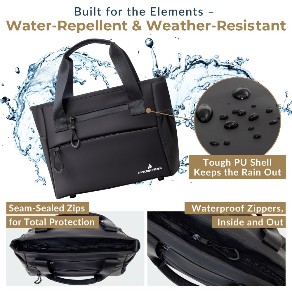 PYKES PEAK Golf Round Tote Cart Bag for Men and Women Bag/Pouch [Waterproof/Water-Repellent] Bag/Round Bag/Golf [Black]