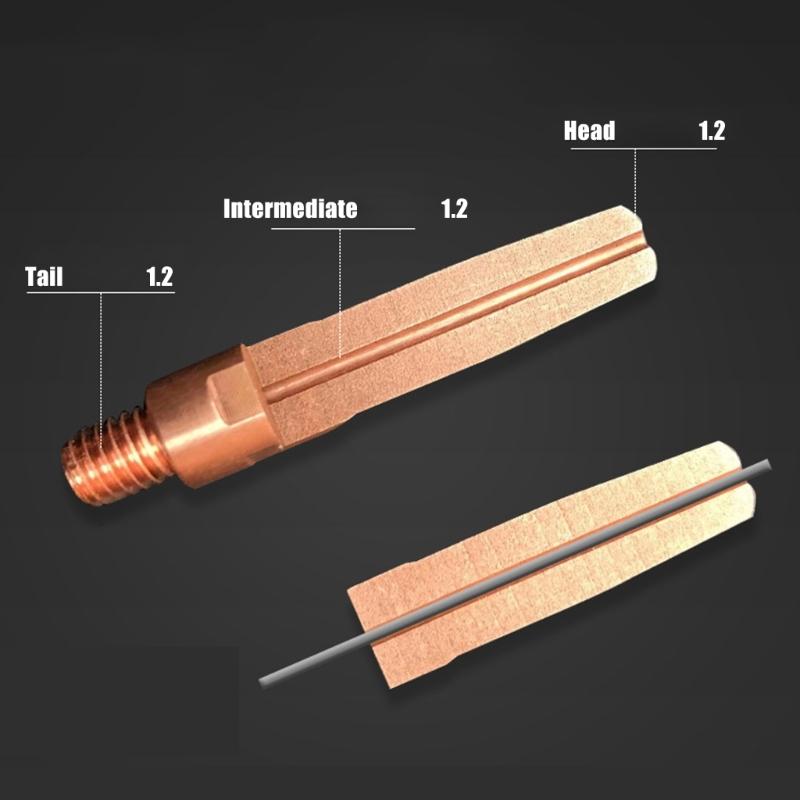 10 Pezzi Consumabili Punta Torcia Saldante 0.8/1.0/1.2/1.4/1.6mm Pistole Torcia Punta di Contatto Accessori Attrezzatura per Saldatura a Gas