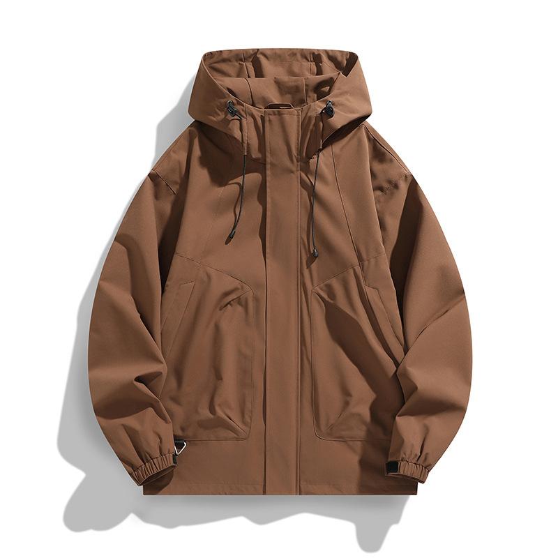 Spring American Contrasting Hooded Jacket for Men and Women Couples Trendy Versatile Jacket Windproof Waterproof Jacket for Men