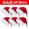 6/1pcs Plush Christmas Hat Red Santa Hat for Adults Kids Unisex Festival Fluffy Caps Xmas New Year Party Decoration Supplies