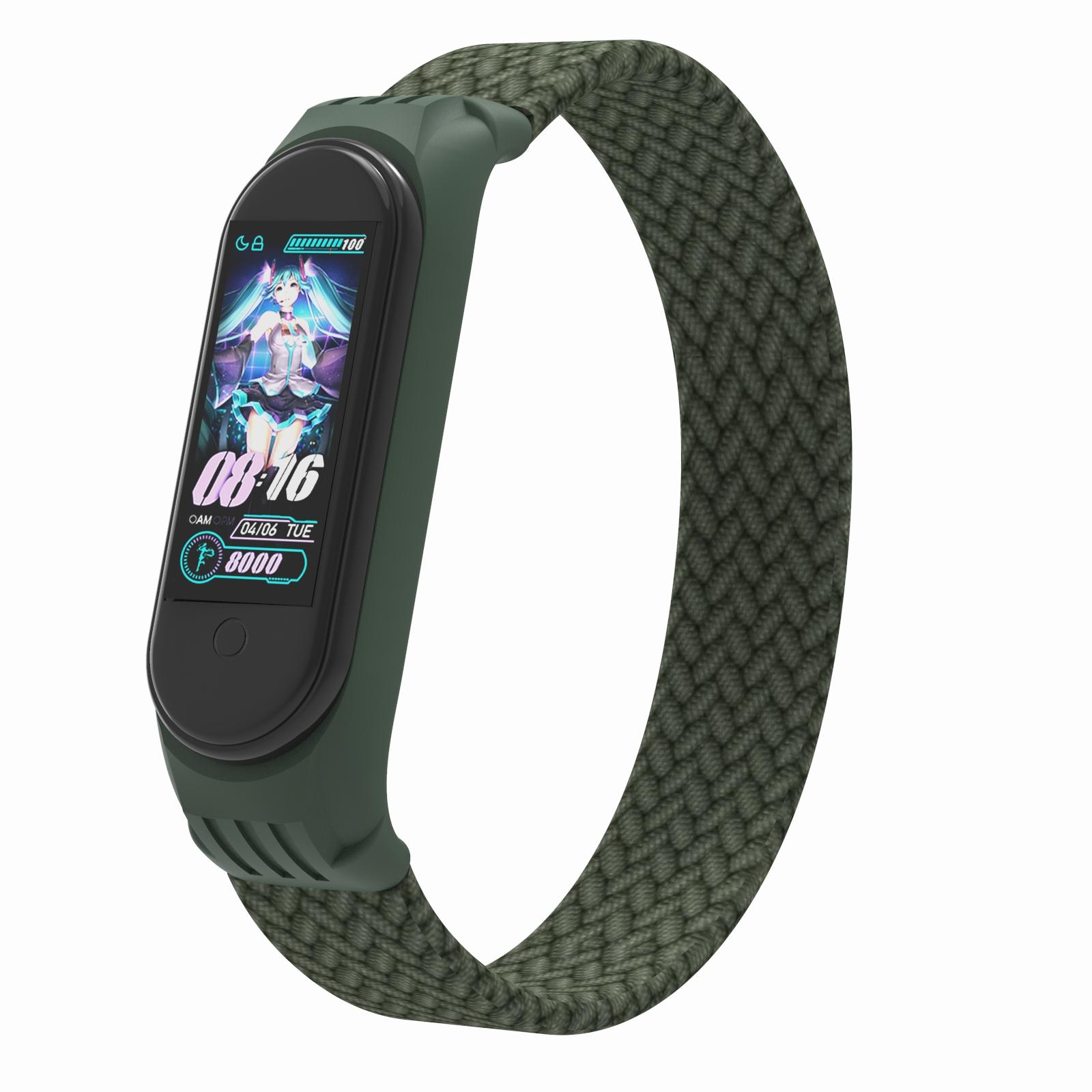

Elastic Nylon Wristband Watch Strap [Size: M] for Xiaomi Mi Band 5/4/3 Dark Green