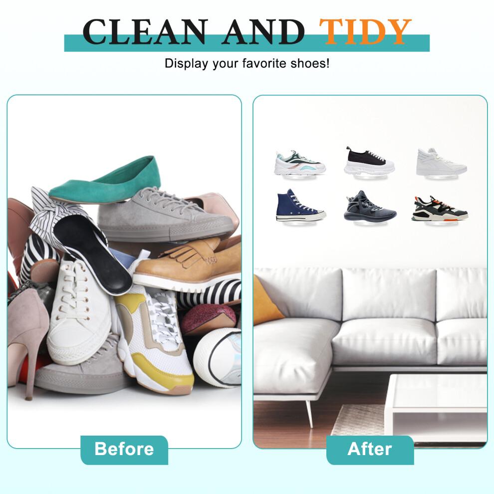 6 Pack Schwimmende Schuh Regale, Transparente Acryl Schuh Regale Montiert ein der Wand, für die Anzeige Von SammlerstüCken für Schuhe und Sneaker