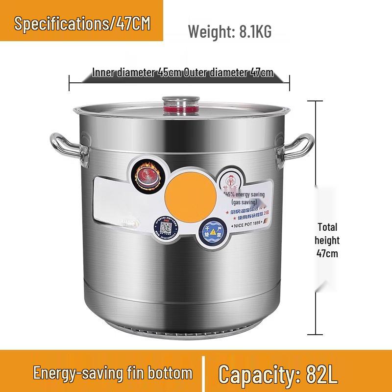Commercial Thickened 304 Stainless Steel Stockpot