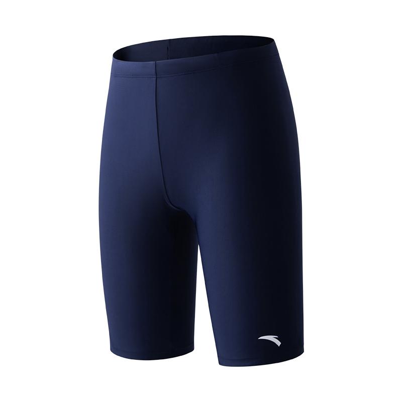

Anta Simple Comfortable Solid Color Slim Fit Five Point Swim Shorts Men swimwear Dark-Blue 1825332402-2