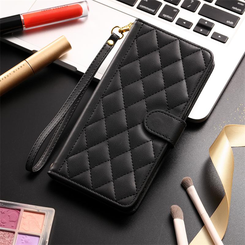 

Checkered Leather Case For Apple iPhone 15 14 13 12 11 Pro Xs Max XR X 8 7 6 6s Plus SE 2020 2022 SE3 Lanyard Flip Case Cover iPhone 6 or 6s-Case & Str чёрный