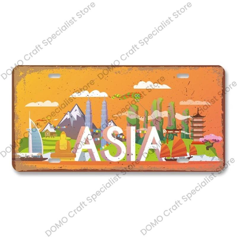 Motorcycle Souvenir License Plate, Metal Auto Wall Decor 15x30cm