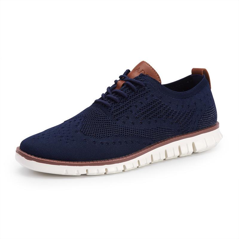 Large size spring and summer Brock lace-up light and breathable hollow breathable fly line mesh casual shoes