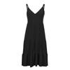Womens Summer Vacation Beach Dress Elegant Color V Neck Spaghetti Straps Sundress Casual Party Dress