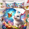 Cute Rabbit Bedding Set, Cartoon Bunny Duvet Cover for Kids Boys Girls, Rabbit Bedding Set Girl 2Pcs Comforter Cover Set