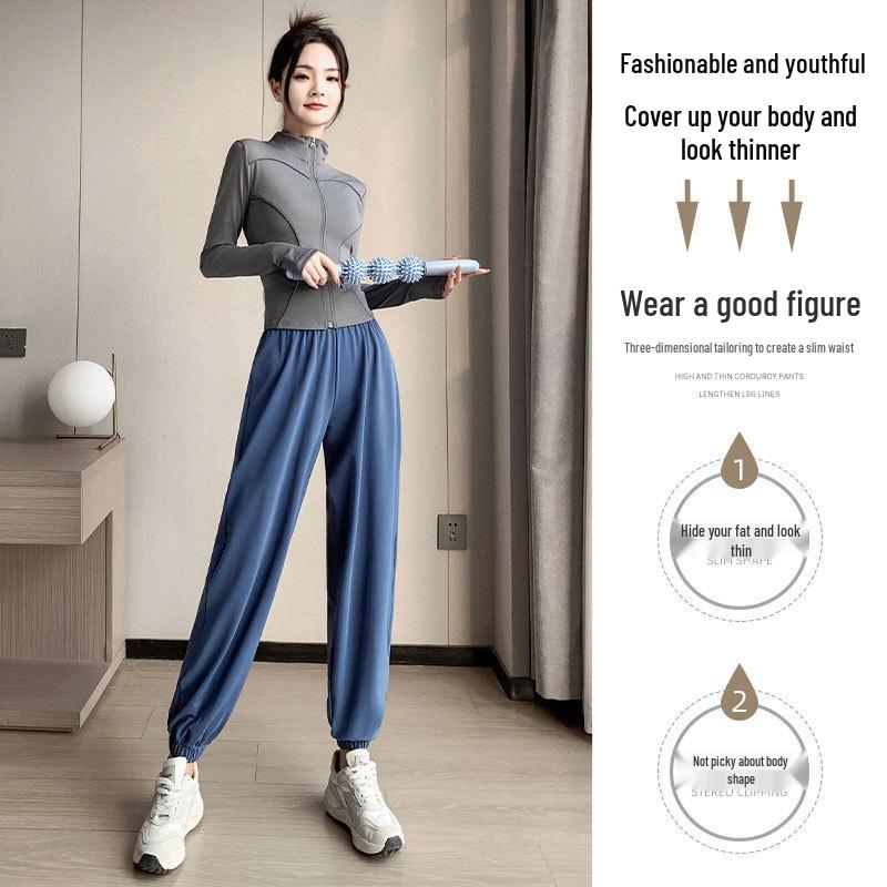 2024 Women's Running & Yoga Set: Stylish Sun Protection Jacket & Quick-Dry Pants for Hiking & Morning Workouts