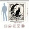 Mystical Black Cat on Crescent Moon Shower Curtain - Water-Resistant Fabric for Bathroom - Ideal for Gothic