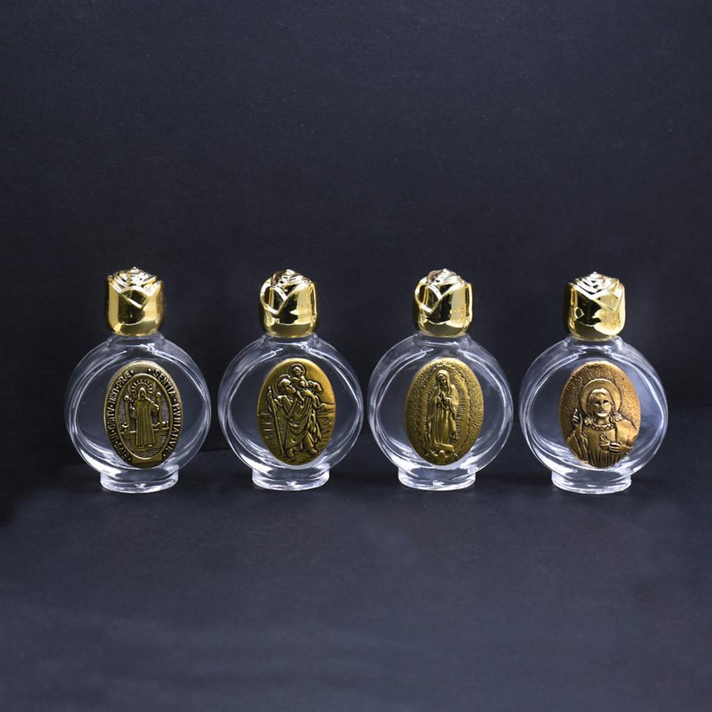 Glass Holy Water Bottle 15ml Empty Bottles Religious Christian Baptism Supplies Refillable Perfumes Container for Church