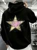 Casual Streetwear Style, Hoodie, Vintage Star Graphic Print, Gym And Winter Wear, Gift for Boyfriend Or Son
